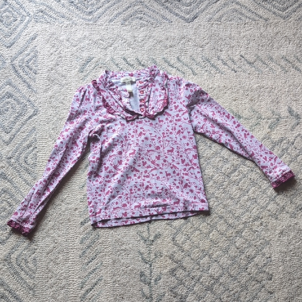 Matilda Jane Pink Long Sleeve Tee with Floral Pattern